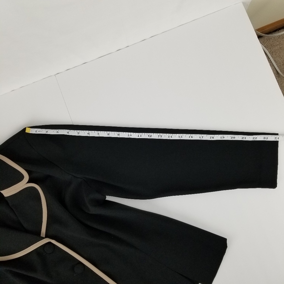 Leslie Fay vtg black/tan jacket EUC size 16 - Picture 7 of 8